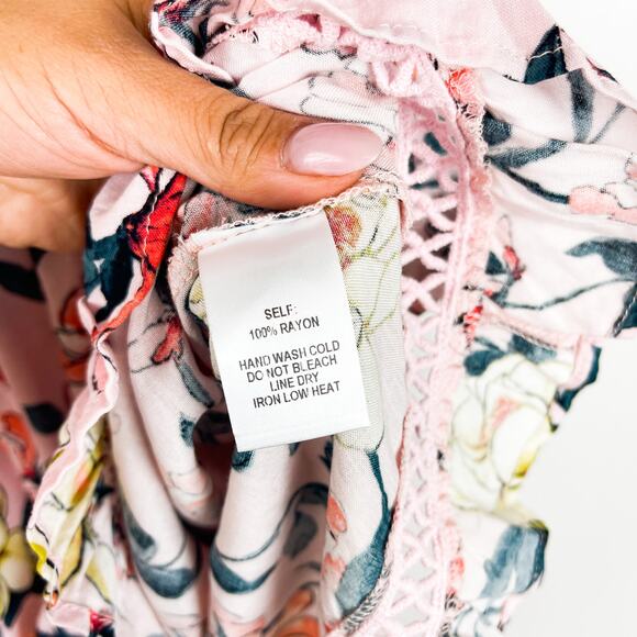 Lulus Size S Floral Off-Shoulder A-Line Dress Mini Pink - Picture 4 of 12